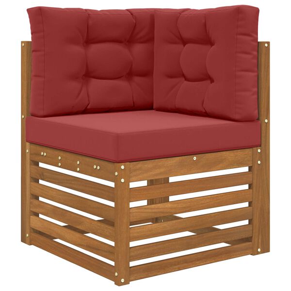 vidaXL Cuscino per divano da esterno 3 pcs Rosso vino Poliestere