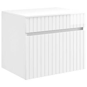 vidaXL Mobiletto da Bagno a Muro Bianco Lucido 59 x 44,5 x 50 cm