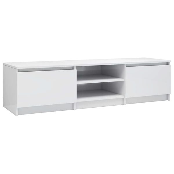 vidaXL Mobile Porta TV Bianco Lucido 140x40x35,5 cm Legno Multistrato