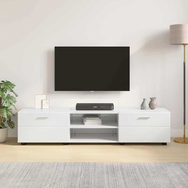 vidaXL Armadio in Legno con cassetto Bianco Lucido 150 x 39 x 30 cm