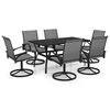 vidaXL Set da Pranzo da Giardino 7 pz in Textilene e Acciaio