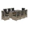 vidaXL Set Pranzo da Giardino 9pz con Cuscini Grigio Chiaro Polyrattan