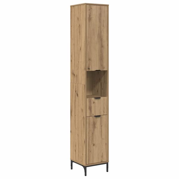 vidaXL Mobile da Bagno con porta Rovere artigianale 31,5 x 33 x 190 cm