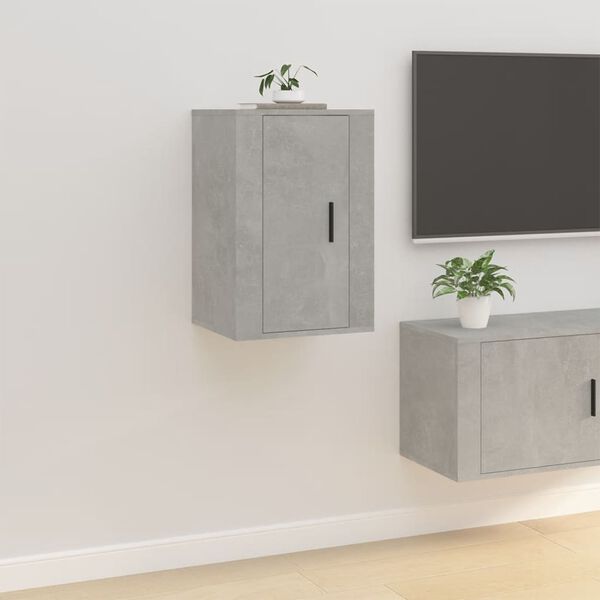 vidaXL Mobili Porta TV a Parete 2 pz Grigio Cemento 40x34,5x60 cm
