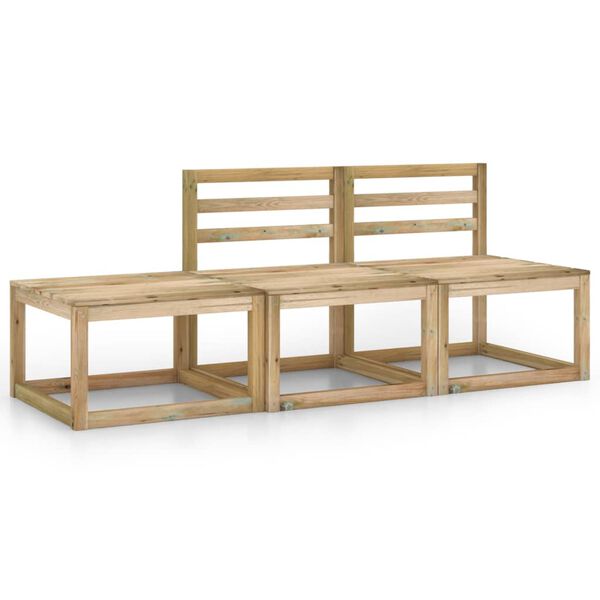 vidaXL Set Salotto da Giardino 3 pz in Legno di Pino Impregnato Verde
