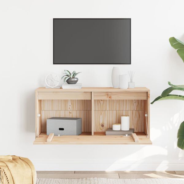 vidaXL Pensile 80x30x35 cm in Legno Massello di Pino