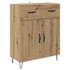 vidaXL Credenza Rovere artigianale 69,5 x 34 x 90 cm Legno multistrato
