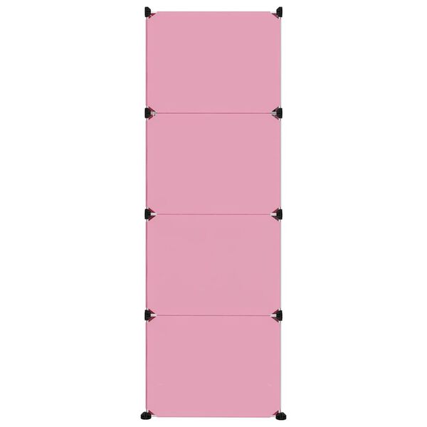 vidaXL Scaffale Portaoggetti per Bambini con 12 Cubi Rosa in PP