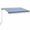 vidaXL Tenda Automatica con Sensore Vento e LED 350x250 cm Blu Bianca