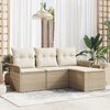 vidaXL Set Divano da Giardino con cuscino 4 pcs Beige Poly Rattan