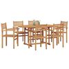 vidaXL Set da Pranzo per Giardino 7 pcs Naturale