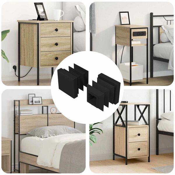 vidaXL Tappi terminali 2 pcs Nero 15 x 15 x 15 mm PP