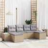 vidaXL Set Divano da Giardino con cuscino 6 pcs Beige polyrattan