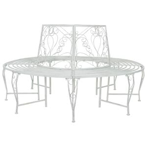 vidaXL Panchina per Alberi 8-Numero di posti &Oslash; 160 x 89 cm Acciaio