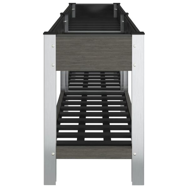 vidaXL Fioriera Rialzata Giardino con Ripiano Grigia 200x50x75 cm WPC