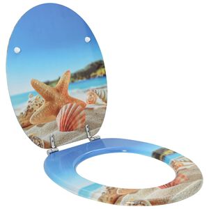 vidaXL Sedile del WC Blu Chiaro 44 x 38 cm Pannello MDF