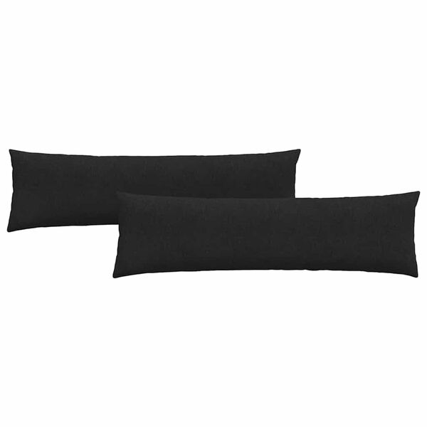 vidaXL Cuscini da Divano 2 pcs Nero 145 x 40 cm Tessuto