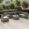 vidaXL Set Divani da Giardino 8 pz con Cuscini in Polyrattan Grigio
