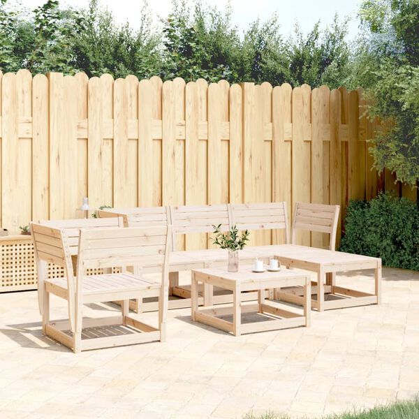 vidaXL Set Salotto da Giardino 5 pz in Legno Massello di Pino