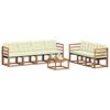vidaXL Set di divani da esterno con cuscino 8 pcs Naturale e Crema