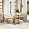 vidaXL Set Divano da Giardino 9 pcs Beige polyrattan