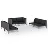 vidaXL Divani da Giardino 6 pz con Cuscini in Polyrattan Grigio Scuro