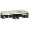 vidaXL Set Divano da Giardino 8 pz Nero polyrattan