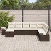 vidaXL Set Divano da Giardino con cuscino 8 pcs Marrone polyrattan