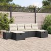 vidaXL Set Divano da Giardino con cuscino 6 pcs Nero polyrattan
