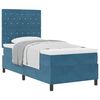 vidaXL Letto a molle con materasso Blu Scuro 90 x 190 cm Velluto