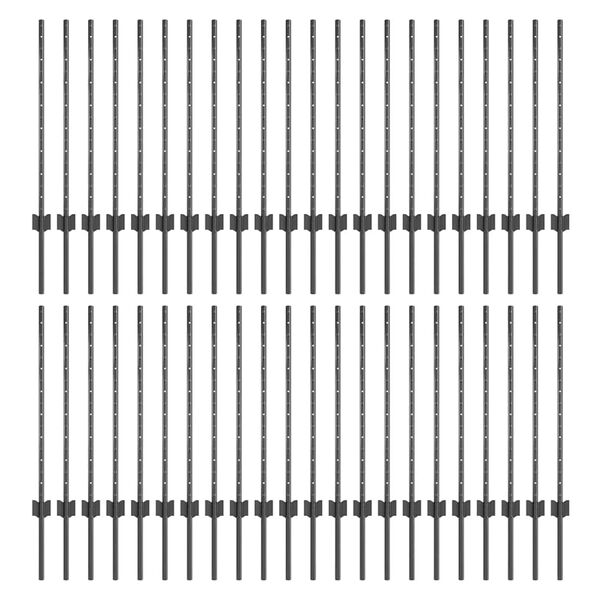 vidaXL Pali per Recinzione 44 pcs Grigio 120 cm Acciaio