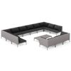 vidaXL Set Divani da Giardino 14pz con Cuscini Polyrattan Grigio Scuro