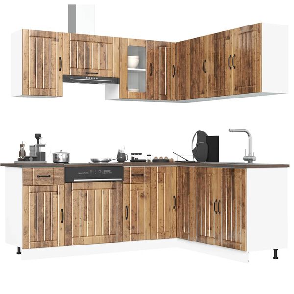 vidaXL Set Mobili da Cucina 11 pz Kalmar Legno Vecchio in Truciolato