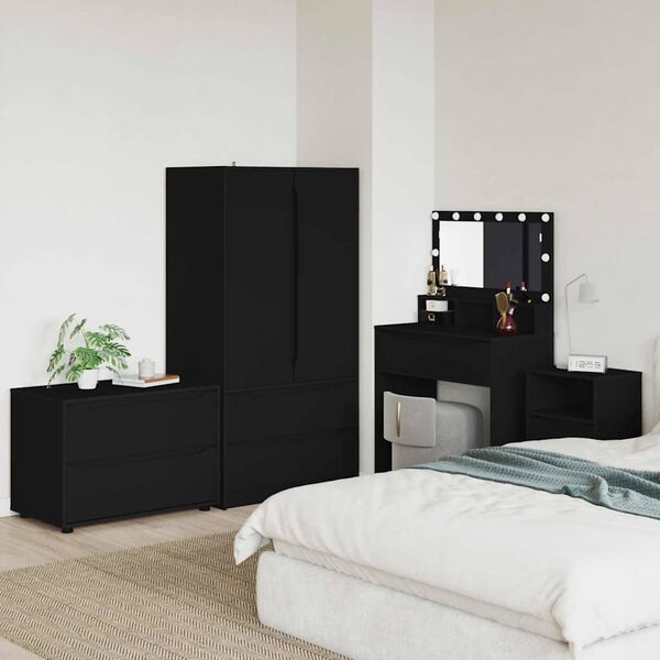 vidaXL Armadio Nero 80 x 48 x 57 cm Legno multistrato