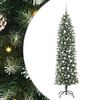 vidaXL Albero di Natale Artificiale Sottile Verde e Bianco 210 cm