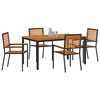 vidaXL Set da Pranzo per Giardino 5 pcs Nero e Marrone polyrattan