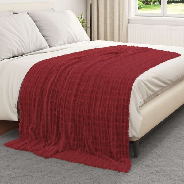 vidaXL Coperta Rosso Bordeaux 200 x 150 cm Panno