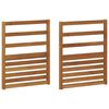 vidaXL Braccioli 2 pcs Marrone 59 x 4 x 73 cm Legno multistrato
