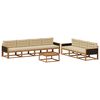 vidaXL Set di divani da esterno con cuscino 8 pcs Naturale e Beige