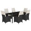 vidaXL Set da Pranzo da Giardino 7 pz Nero con Cuscini in Polyrattan