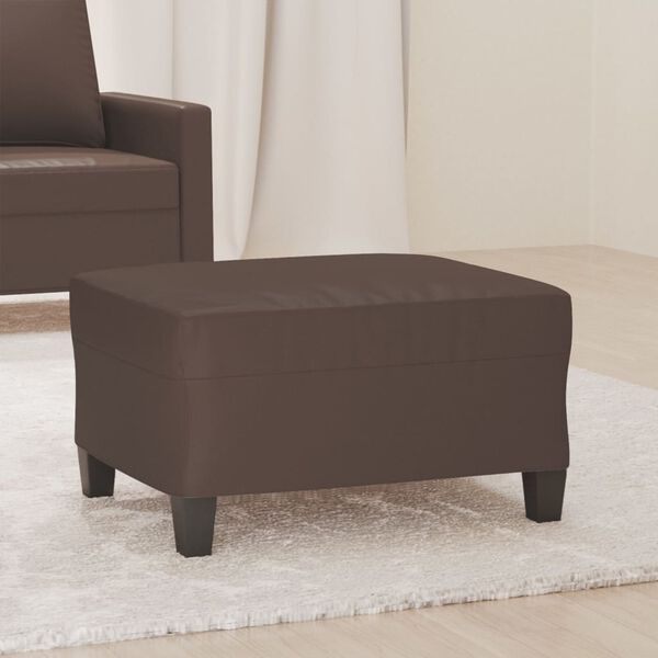 vidaXL Poggiapiedi Marrone 70x55x41 cm in Similpelle