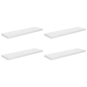 vidaXL Scaffali a Parete 4 pz Bianco Lucido 23x23,5x3,8 cm in MDF