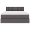 vidaXL Letto con Contenitore Grigio 140 x 200 cm Pelle Sintetica