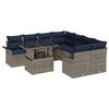 vidaXL Set Divano da Giardino 9 pz Grigio polyrattan