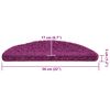 vidaXL Tappetini per scale 15 pz 56x17x3 cm Viola Semicircolari