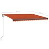 vidaXL Tenda da Sole Retrattile Manuale LED 400x300 cm Arancio Marrone