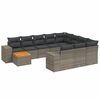 vidaXL Set Divani da Giardino 11 pz con Cuscini in Polyrattan Grigio