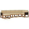 vidaXL Set di divani da esterno 7 pcs Naturale e Beige Poliestere