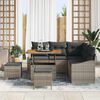 vidaXL Set Divano da Giardino con cuscino 8 pcs Grigio Poly Rattan