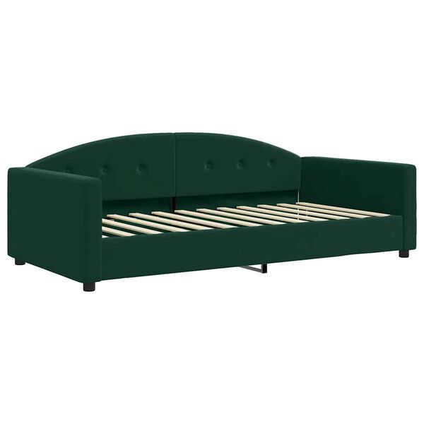 vidaXL Divano Letto Estraibile Materassi Verde Scuro 100x200 Velluto